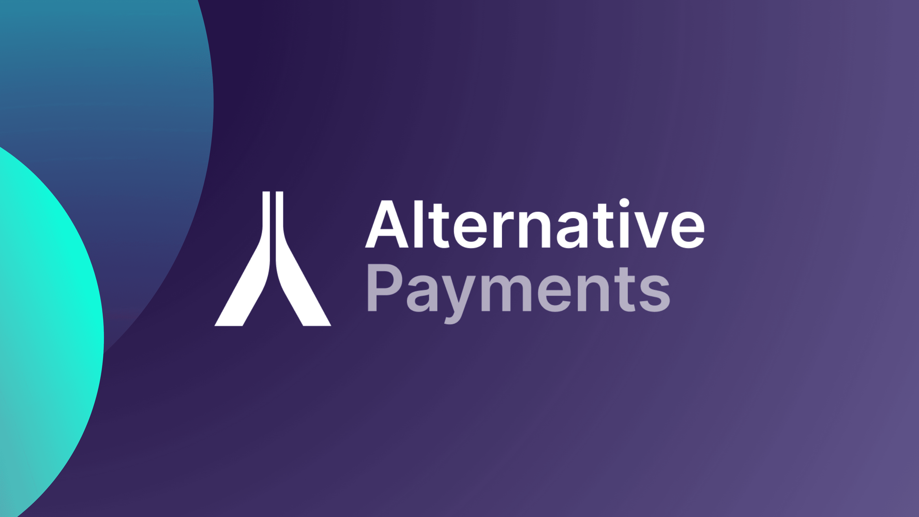 An abstract digital art image with vibrant shades of purple and blue, featuring an Alternative Payments company logo. The solution to answering what is accounts receivable, and insight into AR Automation Software.